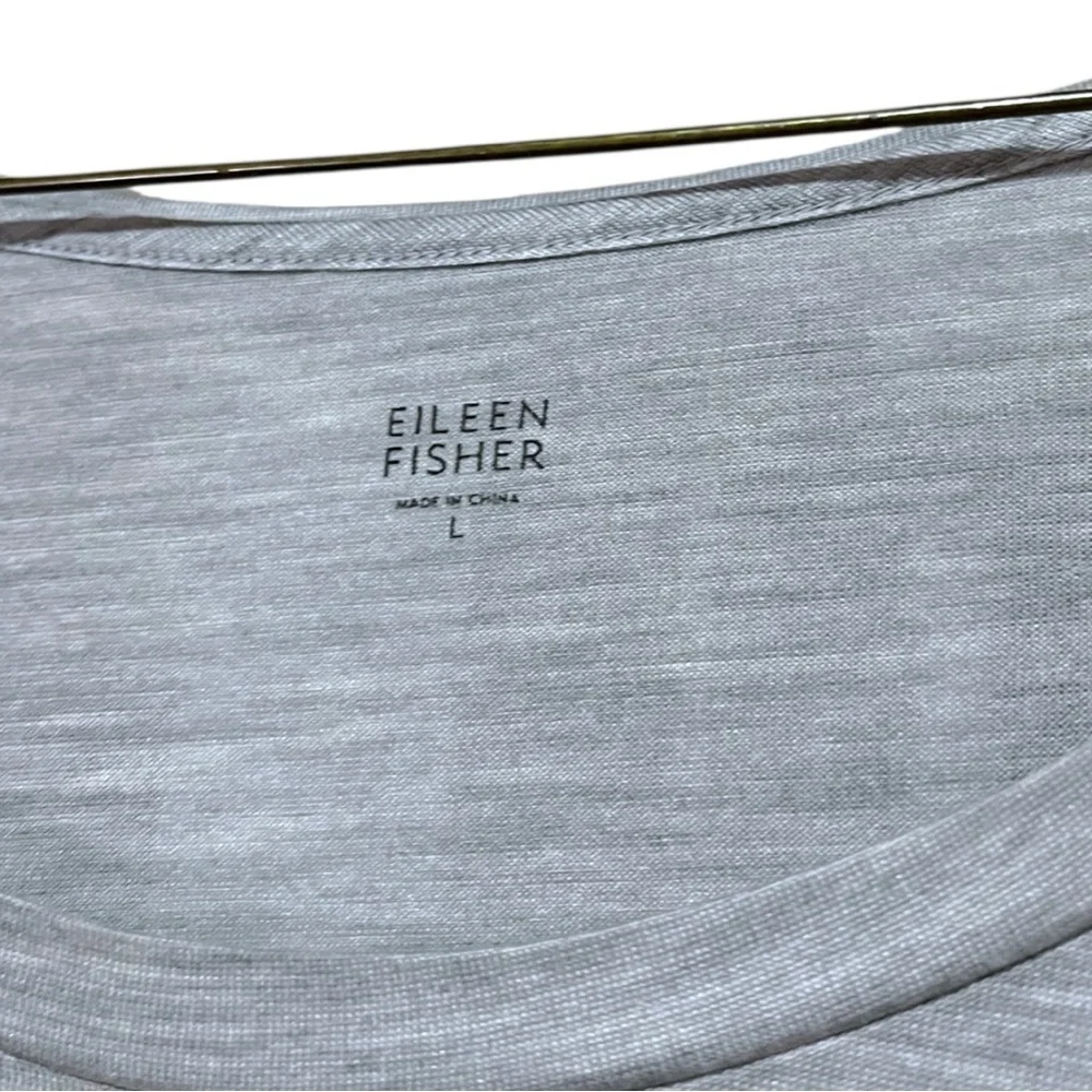 Eileen Fisher Silk Cotton Blend 3/4 Sleeve Tee Large - Picture 3 of 6